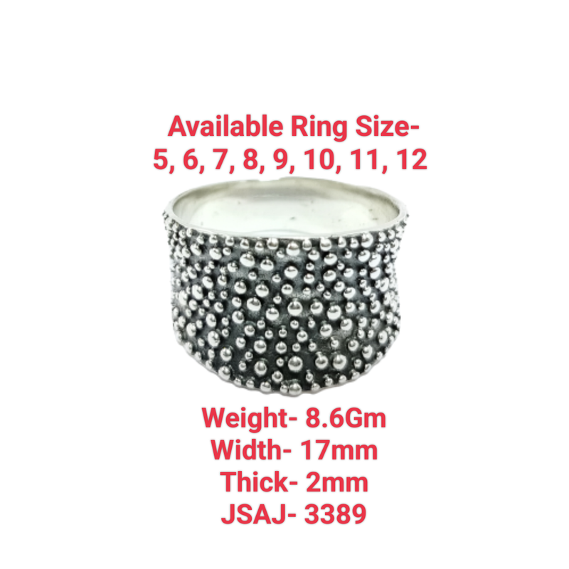 JSAJ THICK DESIGN BAND RING IN 925 STERLING SILVER