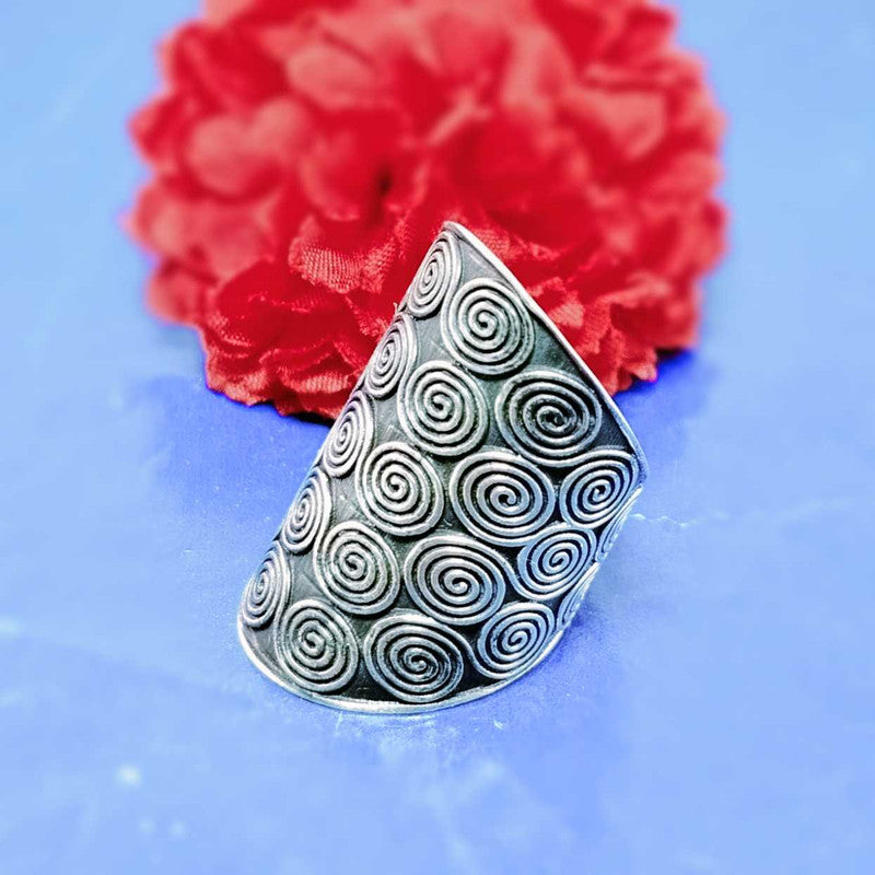 JSAJ THICK SPIRAL DESIGN BAND RING IN 925 STERLING SILVER