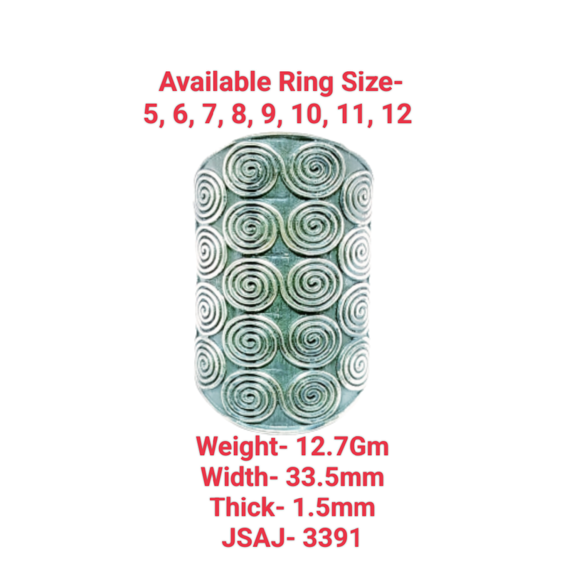 JSAJ THICK SPIRAL DESIGN BAND RING IN 925 STERLING SILVER