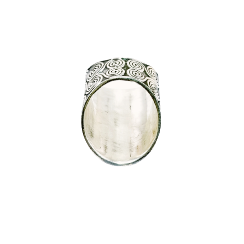 JSAJ THICK SPIRAL DESIGN BAND RING IN 925 STERLING SILVER