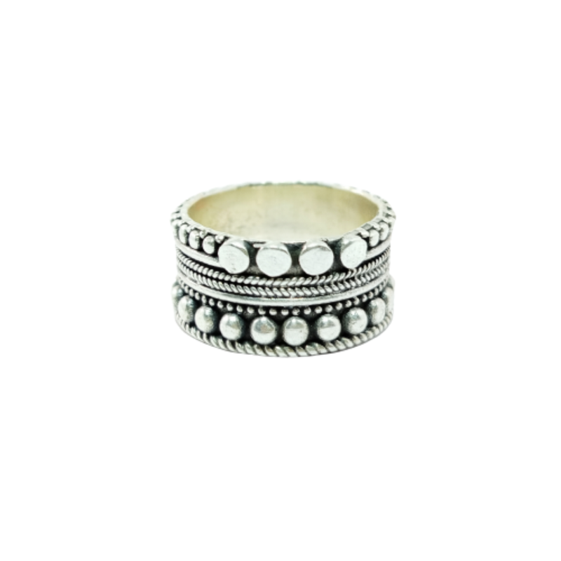JSAJ THICK DESIGN BAND RING IN 925 STERLING SILVER