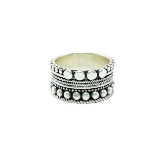 JSAJ THICK DESIGN BAND RING IN 925 STERLING SILVER
