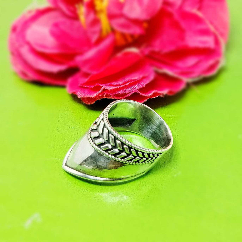 JSAJ THICK V SHAPE BAND RING IN 925 STERLING SILVER