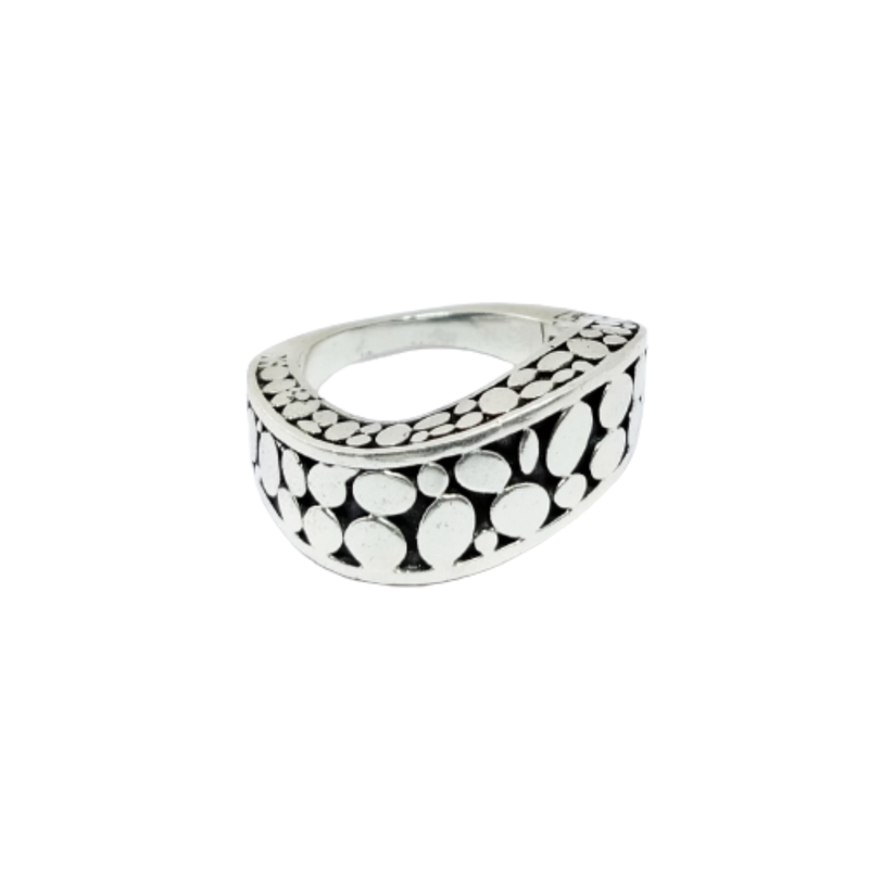 JSAJ THICK TWISTED BAND RING IN 925 STERLING SILVER