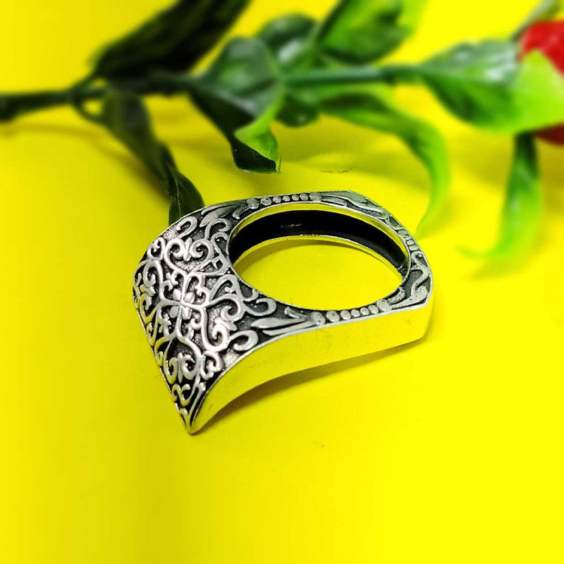 JSAJ THICK DESIGNER RING IN 925 STERLING SILVER