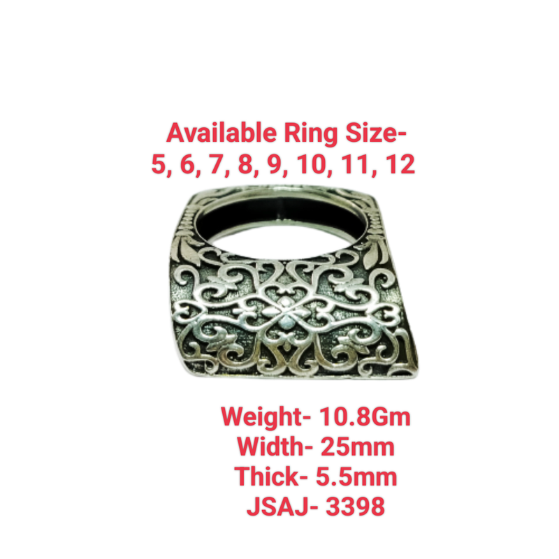 JSAJ THICK DESIGNER RING IN 925 STERLING SILVER