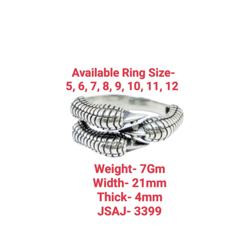 JSAJ THICK DESIGN BAND RING IN 925 STERLING SILVER