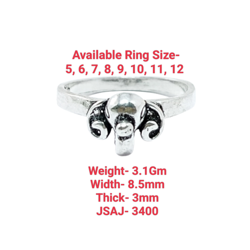 JSAJ ELEPHANT MOUTH RING IN 925 STERLING SILVER