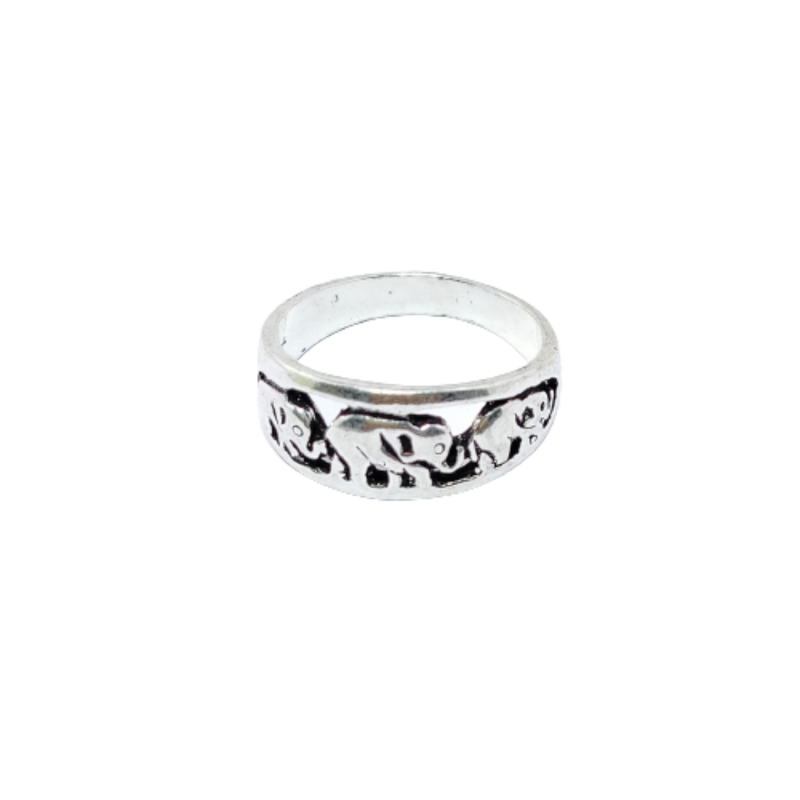 JSAJ THIN ELEPHANT BAND RING IN 925 STERLING SILVER