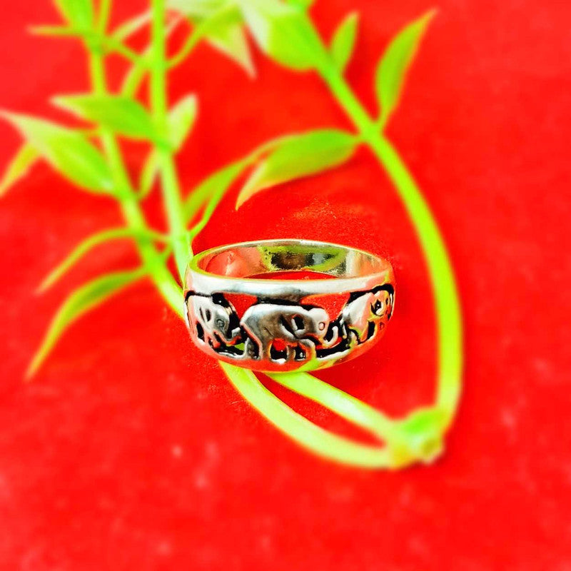 JSAJ THIN ELEPHANT BAND RING IN 925 STERLING SILVER