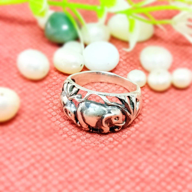 JSAJ THICK ELEPHANT BAND RING IN 925 STERLING SILVER