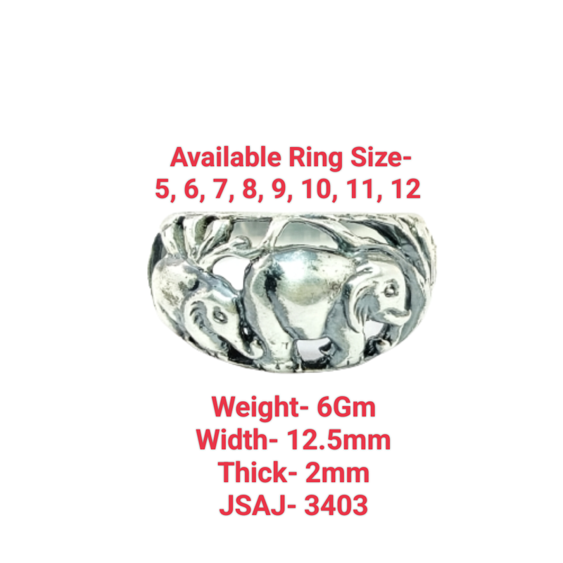 JSAJ THICK ELEPHANT BAND RING IN 925 STERLING SILVER