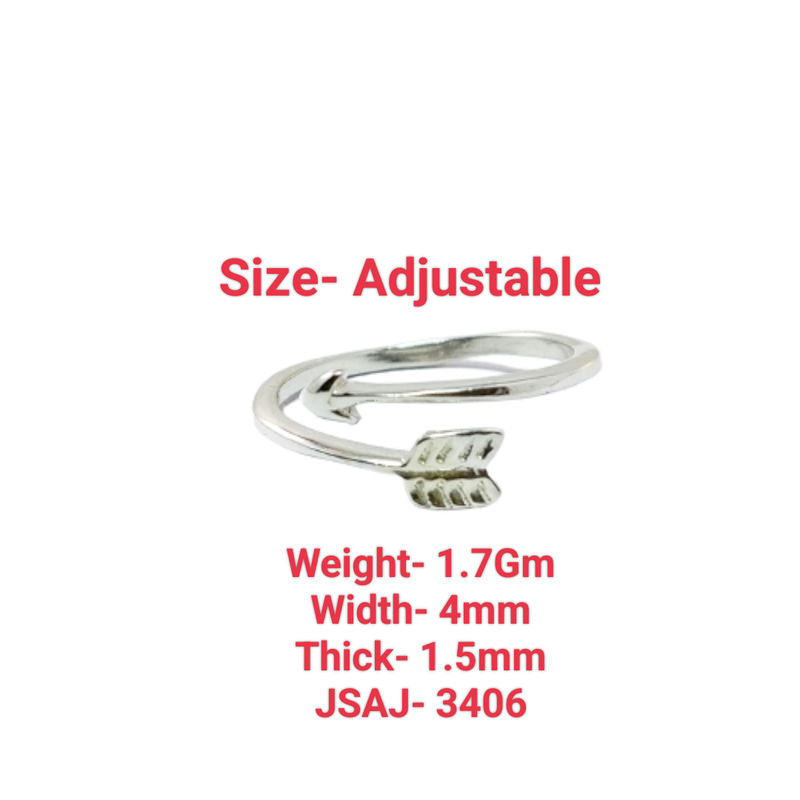JSAJ ARROW ADJUSTABLE BAND RING IN 925 STERLING SILVER