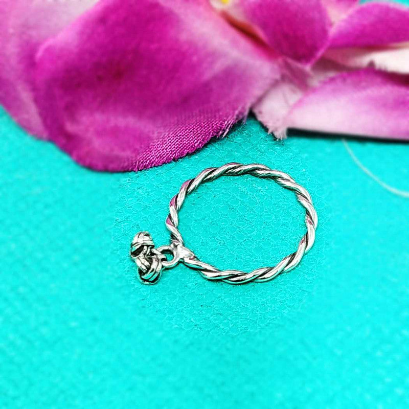 JSAJ BAND RING WITH 2 KNOTS HANGING IN 925 STERLING SILVER