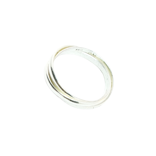 JSAJ INTERLOCKED TRIPPLE ROLLING RING IN 925 STERLING SILVER