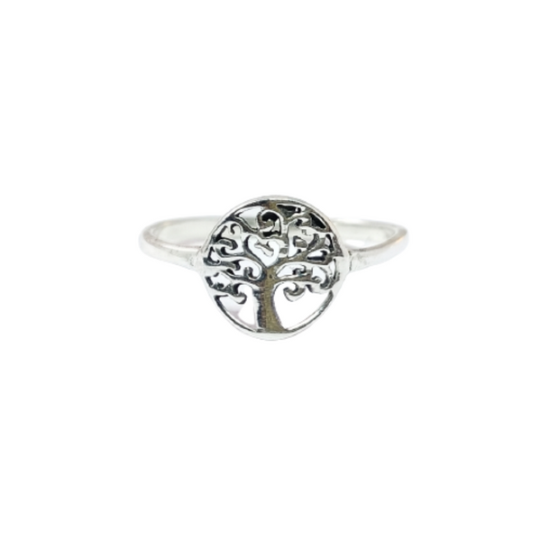 JSAJ TREE OF LIFE ROUND RING IN 925 STERLING SILVER
