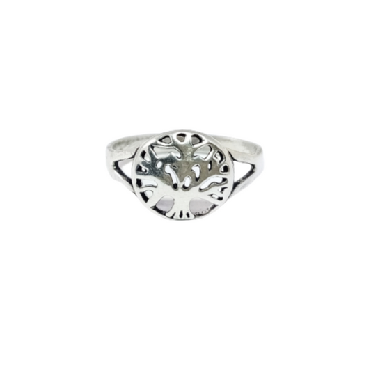 JSAJ TREE OF LIFE ROUND RING IN 925 STERLING SILVER