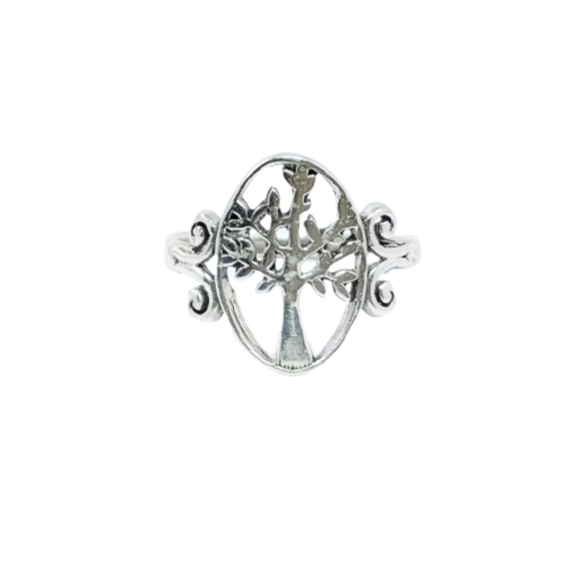 JSAJ TREE OF LIFE ROUND RING IN 925 STERLING SILVER
