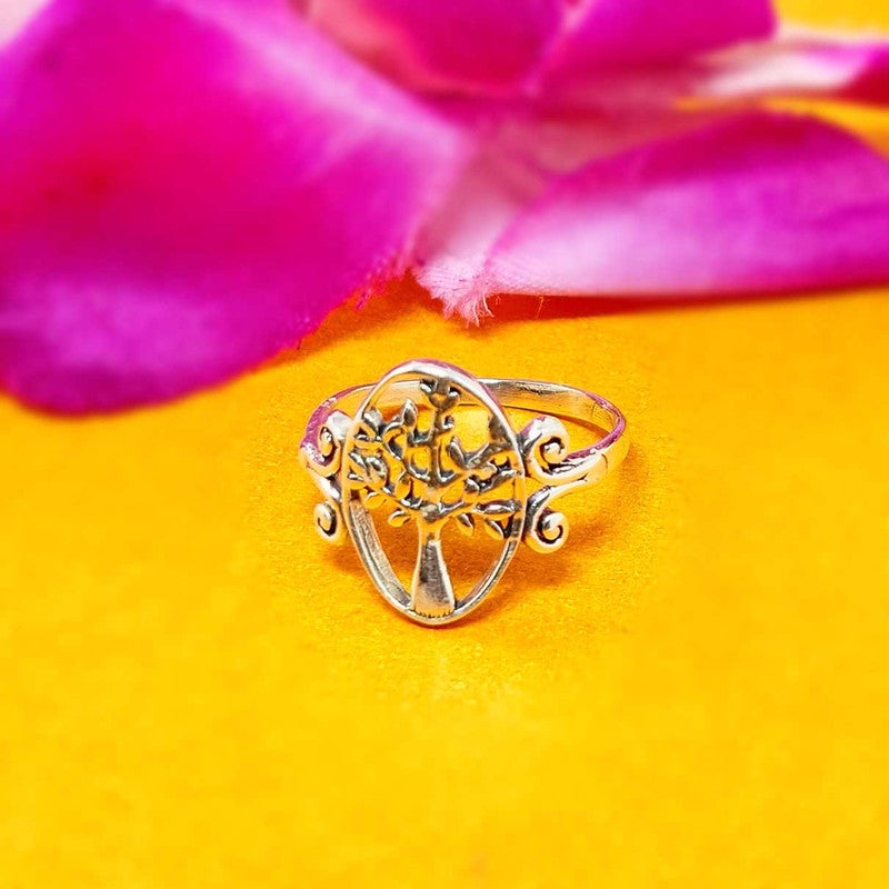 JSAJ TREE OF LIFE ROUND RING IN 925 STERLING SILVER