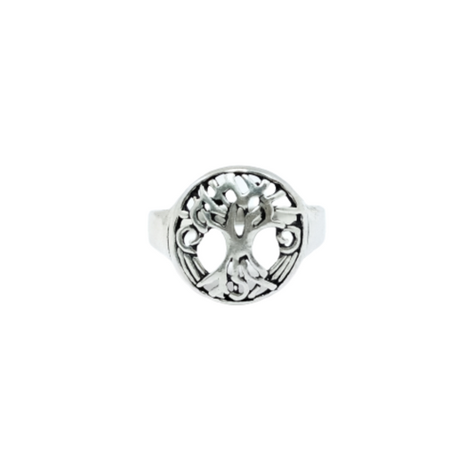 JSAJ TREE OF LIFE ROUND RING IN 925 STERLING SILVER