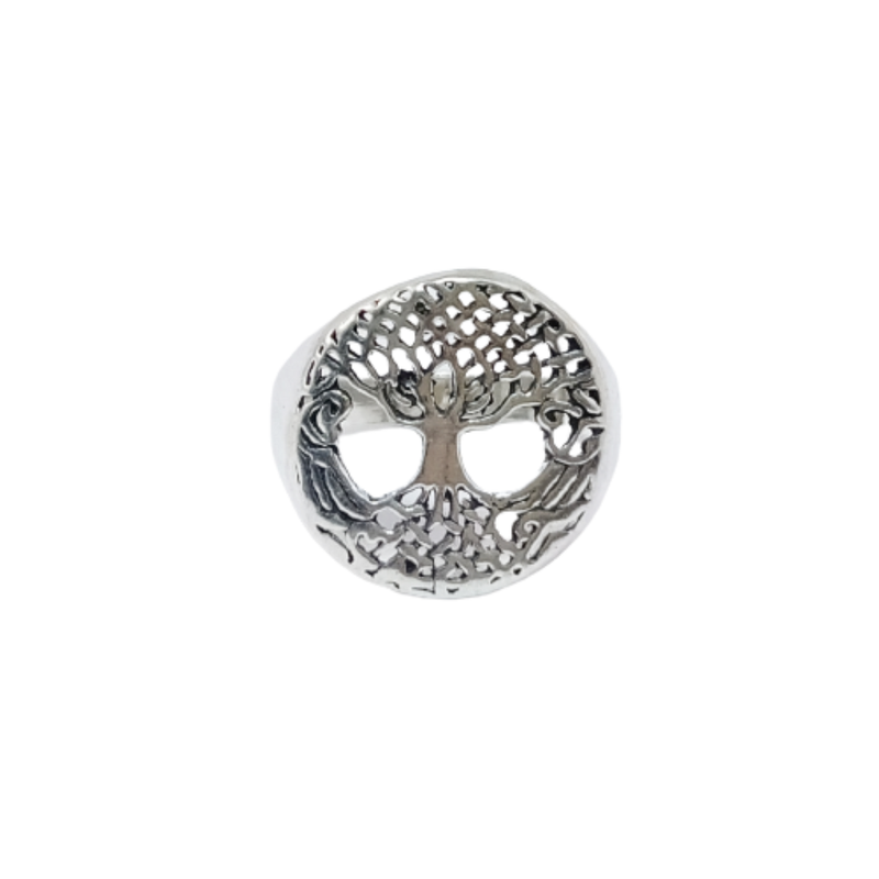 JSAJ TREE OF LIFE ROUND RING IN 925 STERLING SILVER