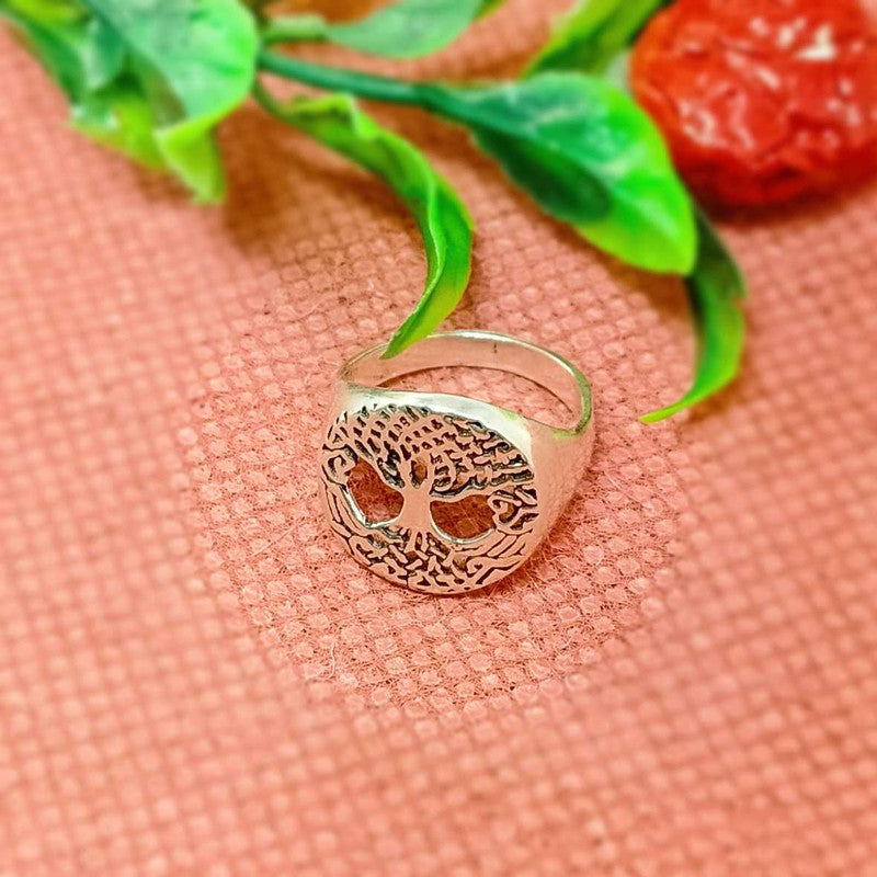 JSAJ TREE OF LIFE ROUND RING IN 925 STERLING SILVER