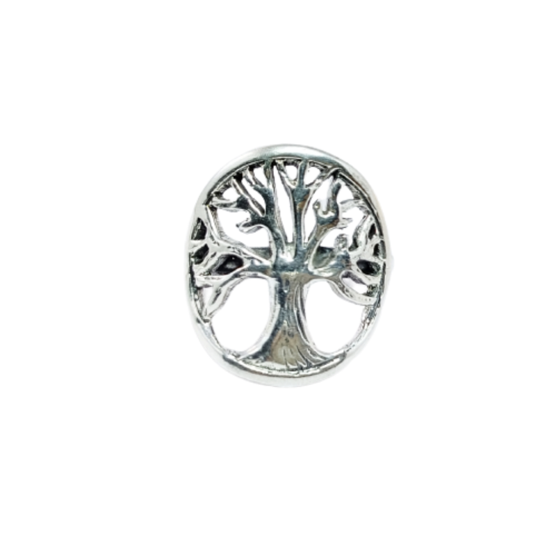 JSAJ TREE OF LIFE OVAL SHAPE RING IN 925 STERLING SILVER