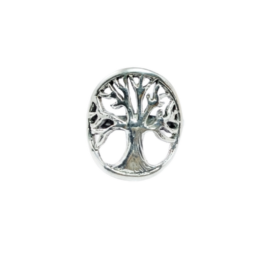 JSAJ TREE OF LIFE OVAL SHAPE RING IN 925 STERLING SILVER