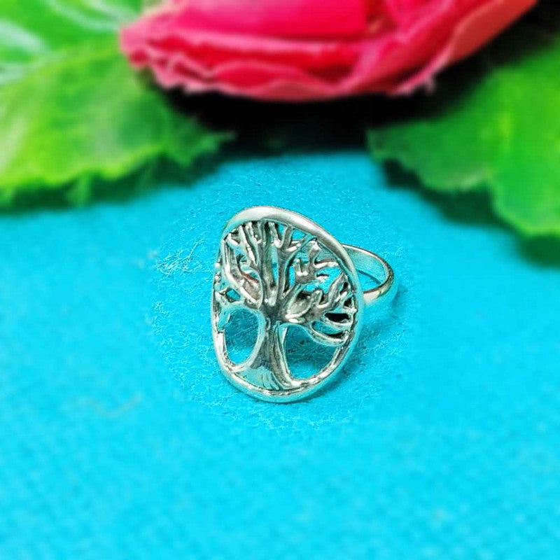 JSAJ TREE OF LIFE OVAL SHAPE RING IN 925 STERLING SILVER