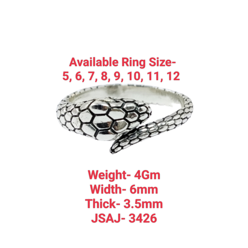 JSAJ SNAKE RING IN 925 STERLING SILVER