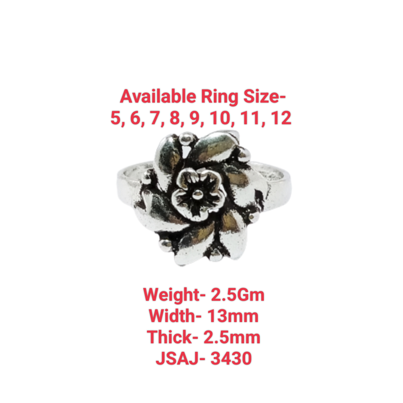 JSAJ FLOWER RING IN 925 STERLING SILVER