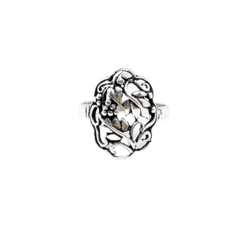 JSAJ PLAIN OVAL SHAPE ZALI RING IN 925 STERLING SILVER