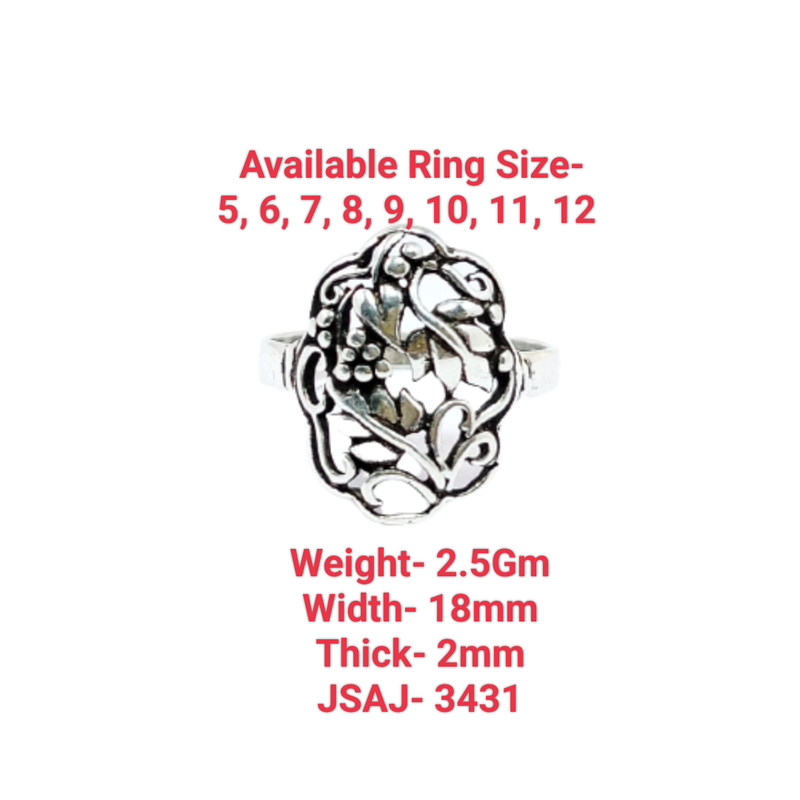 JSAJ PLAIN OVAL SHAPE ZALI RING IN 925 STERLING SILVER