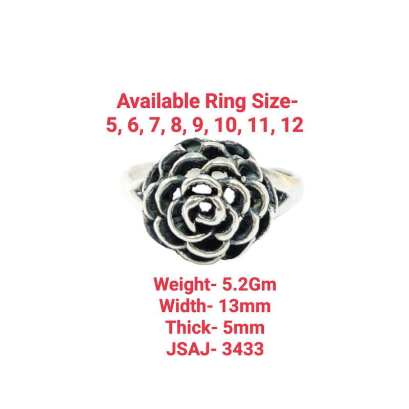 JSAJ FLOWER RING IN 925 STERLING SILVER