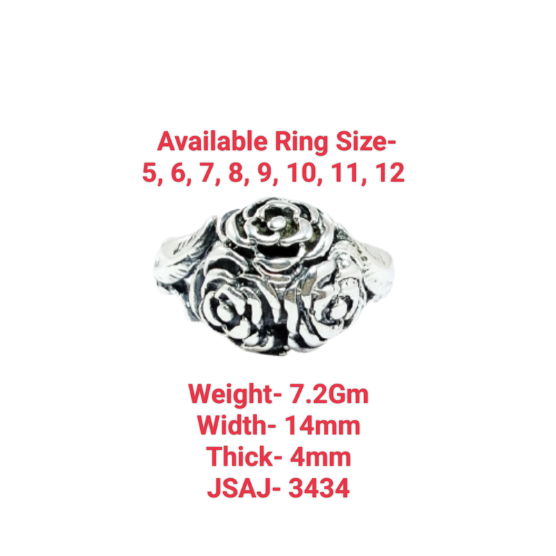 JSAJ FLOWER RING IN 925 STERLING SILVER