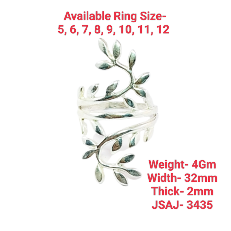 JSAJ LONG LEAF RING IN 925 STERLING SILVER
