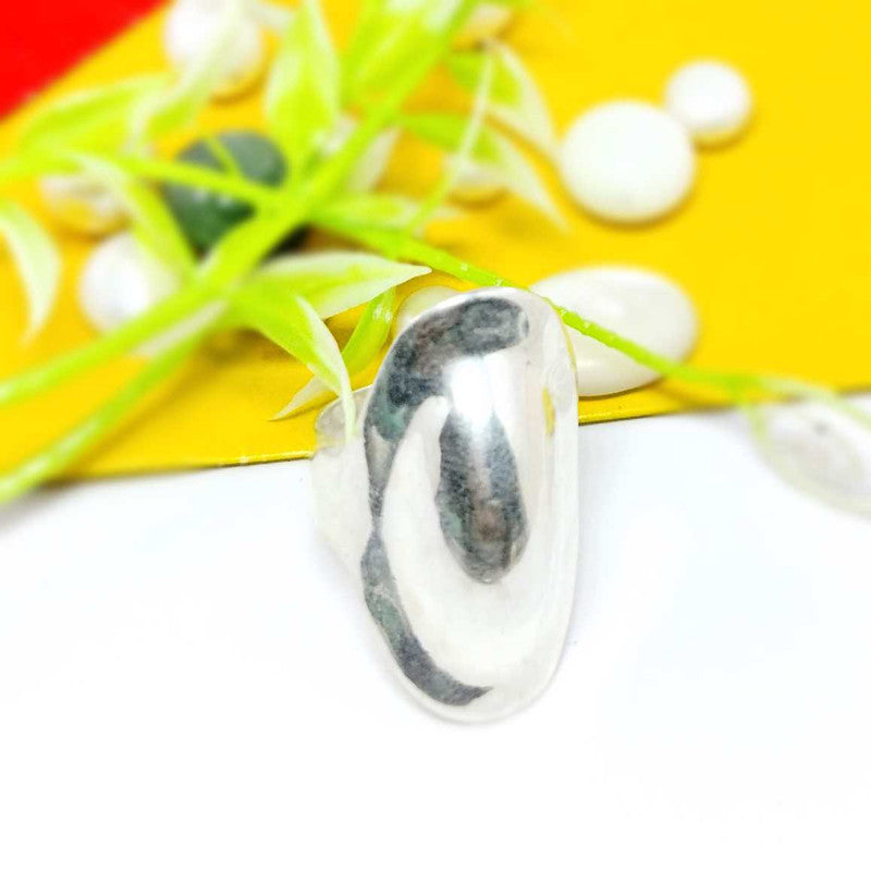 JSAJ LONG OVAL PLAIN RING IN 925 SYERLING SILVER
