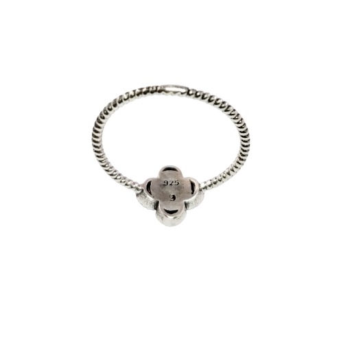 JSAJ PLAIN 4 LEAF CLOVER RING IN 925 STERLING SILVER