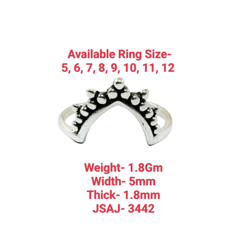 JSAJ CROWN RING IN 925 STERLING SILVER