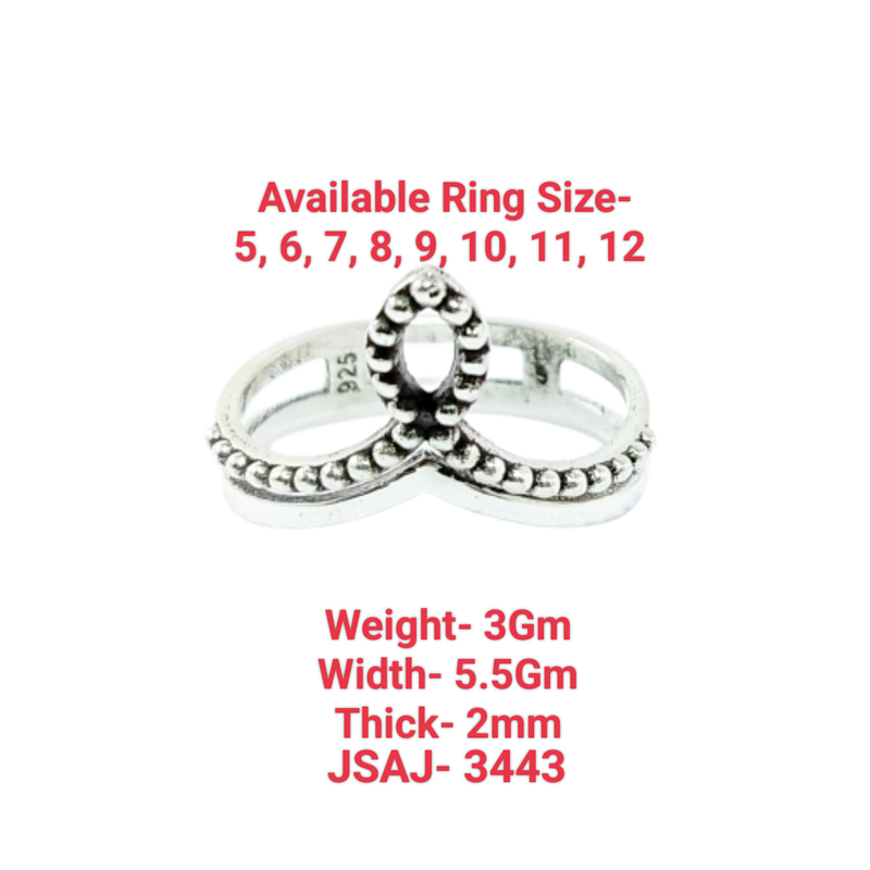 JSAJ CROWN RING IN 925 STERLING SILVER