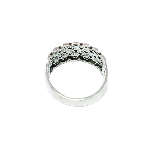JSAJ BASKET WEAVE RING IN 925 STERLING SILVER