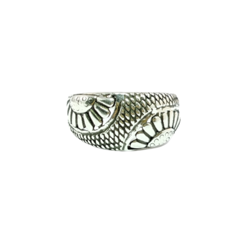 JSAJ FISH SKIN RING IN 925 STERLING SILVER