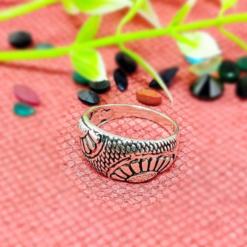 JSAJ FISH SKIN RING IN 925 STERLING SILVER