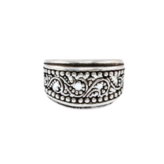 JSAJ THICK ZALI/NETT BAND RING IN 925 STERLING SILVER