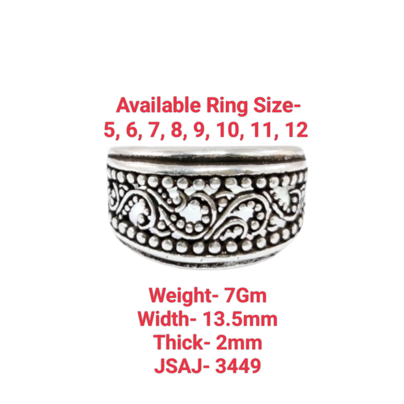 JSAJ THICK ZALI/NETT BAND RING IN 925 STERLING SILVER