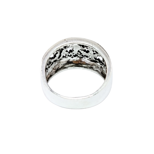 JSAJ THICK ZALI/NETT BAND RING IN 925 STERLING SILVER