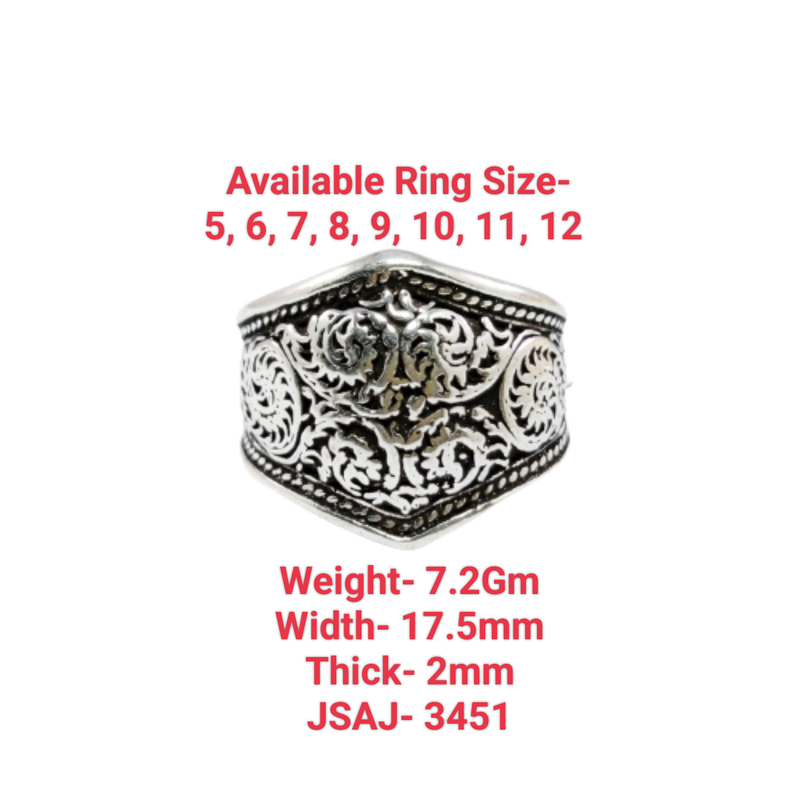 JSAJ FILIGIREE NEPALI BAND RING IN 925 STERLING SILVER