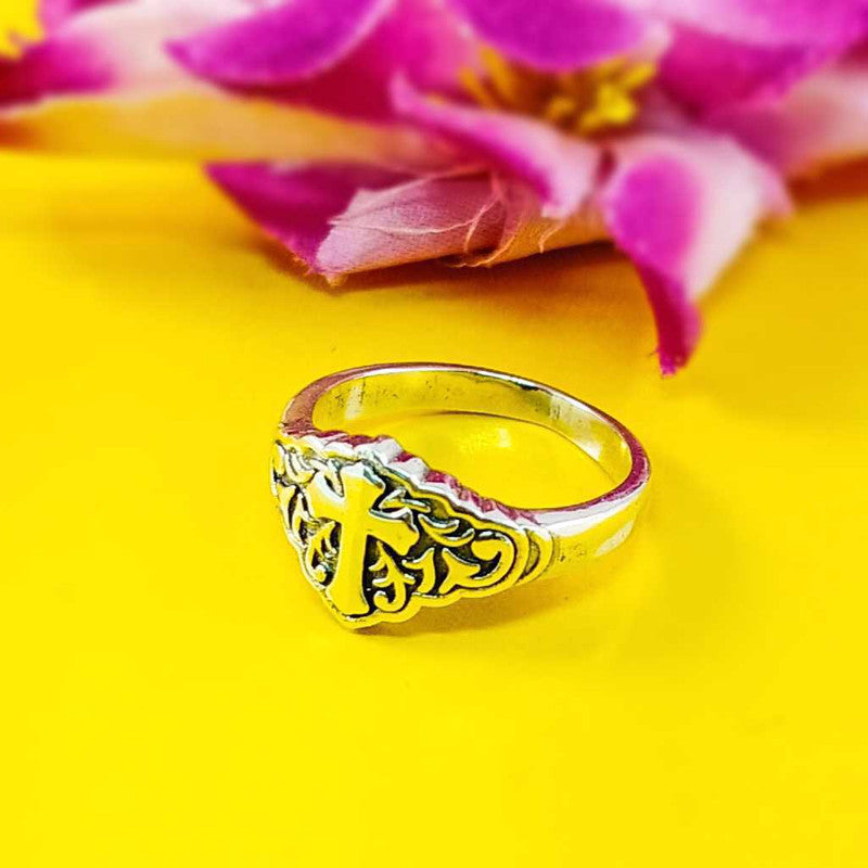 JSAJ CROSS RING IN 925 STERLING SILVER