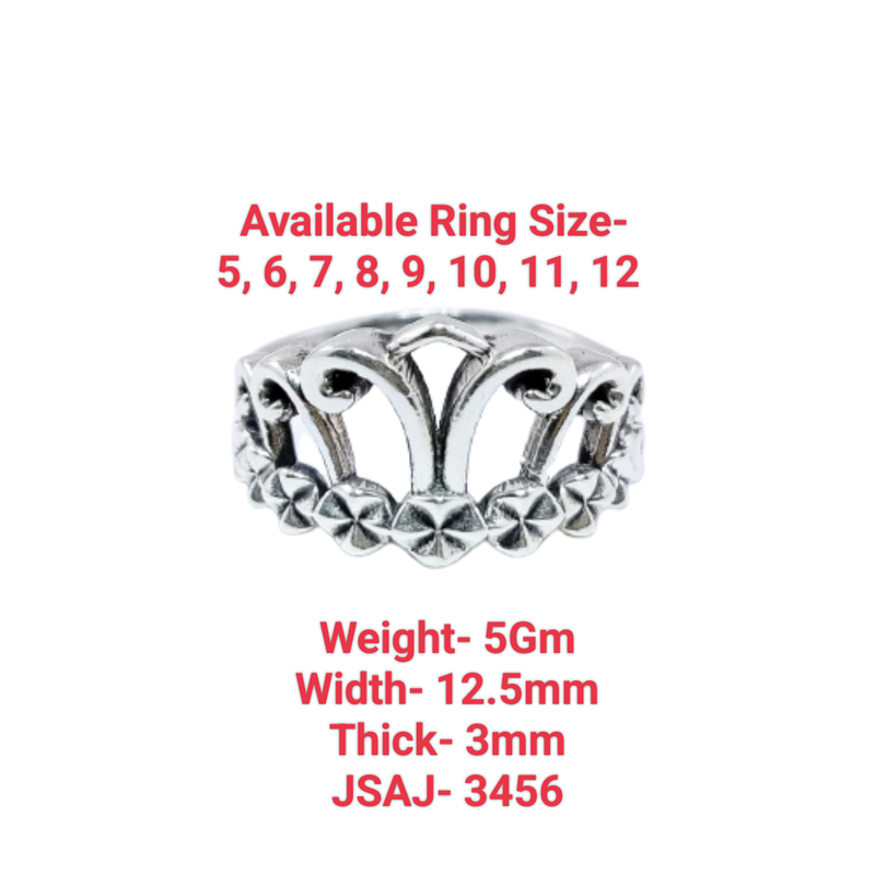 JSAJ CROWN RING IN 925 STERLING SILVER