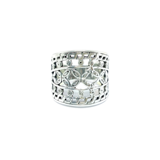 JSAJ THICK ZALI/NETT BAND RING IN 925 STERLING SILVER